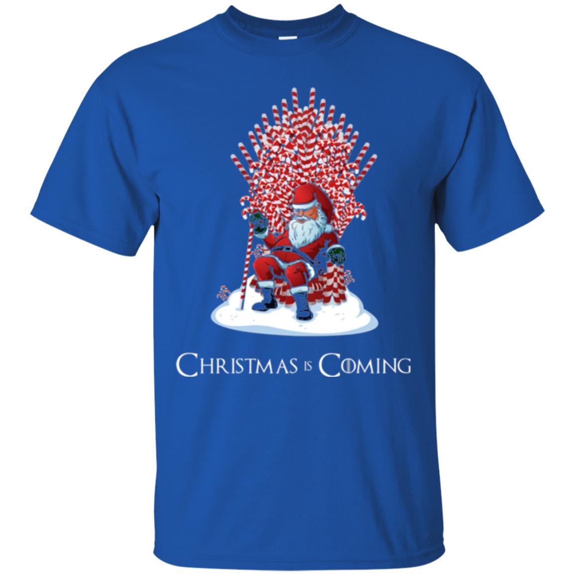 Christmas T-shirt Santa Candy Cane Throne Royal