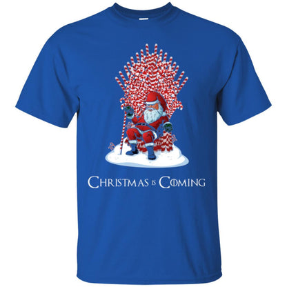 Christmas T-shirt Santa Candy Cane Throne Royal