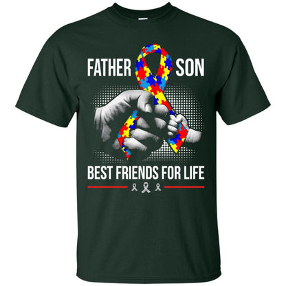 Father And Son Best Friends For Life Autism Awareness T-shirt Forest