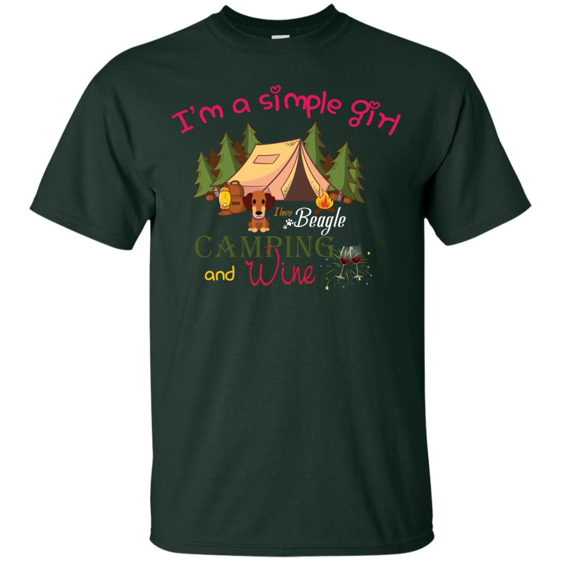 I’m A Simple Girl I Love Beagle Camping And Wine Shirt Forest