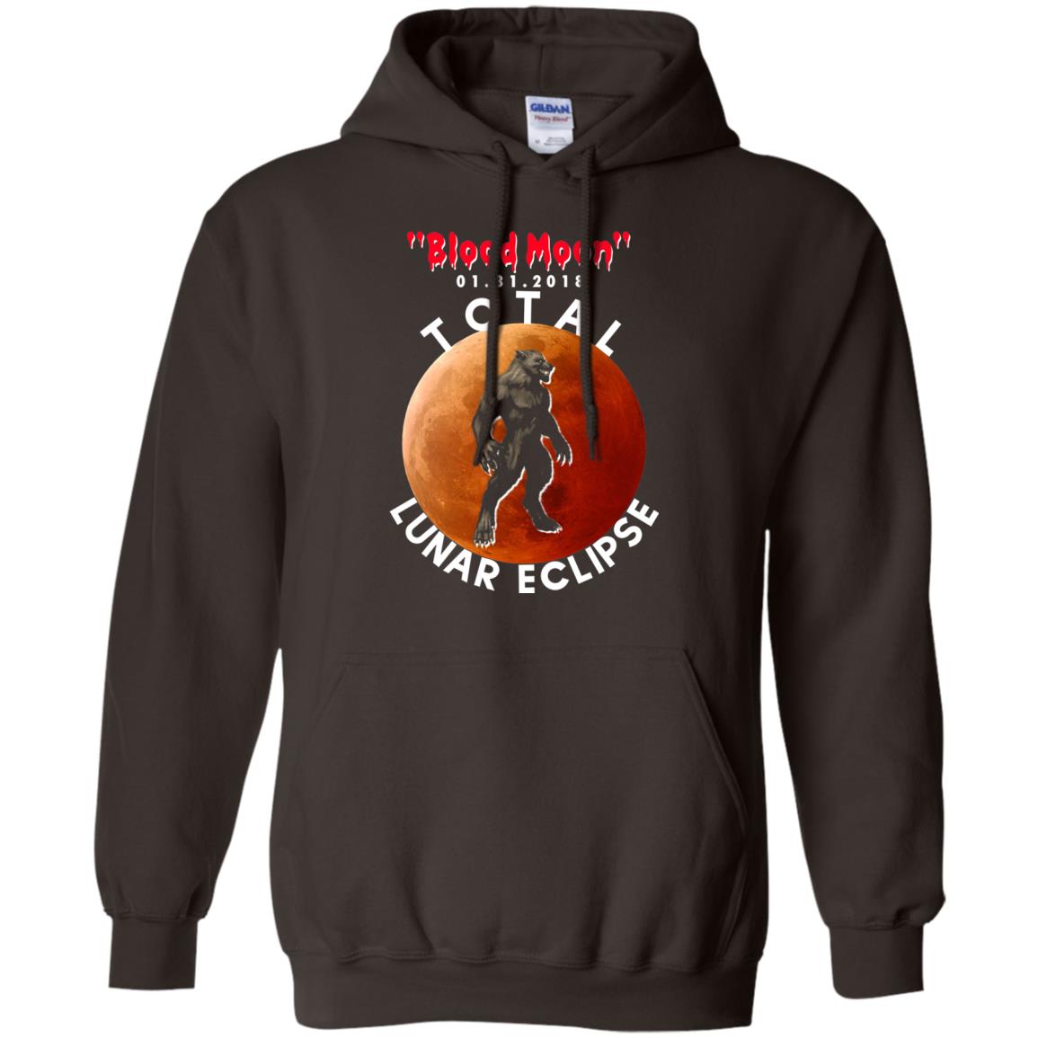 Best Total Lunar Eclipse Shirt 2018 - Blood Moon Werewolf T-shirt Dark Chocolate