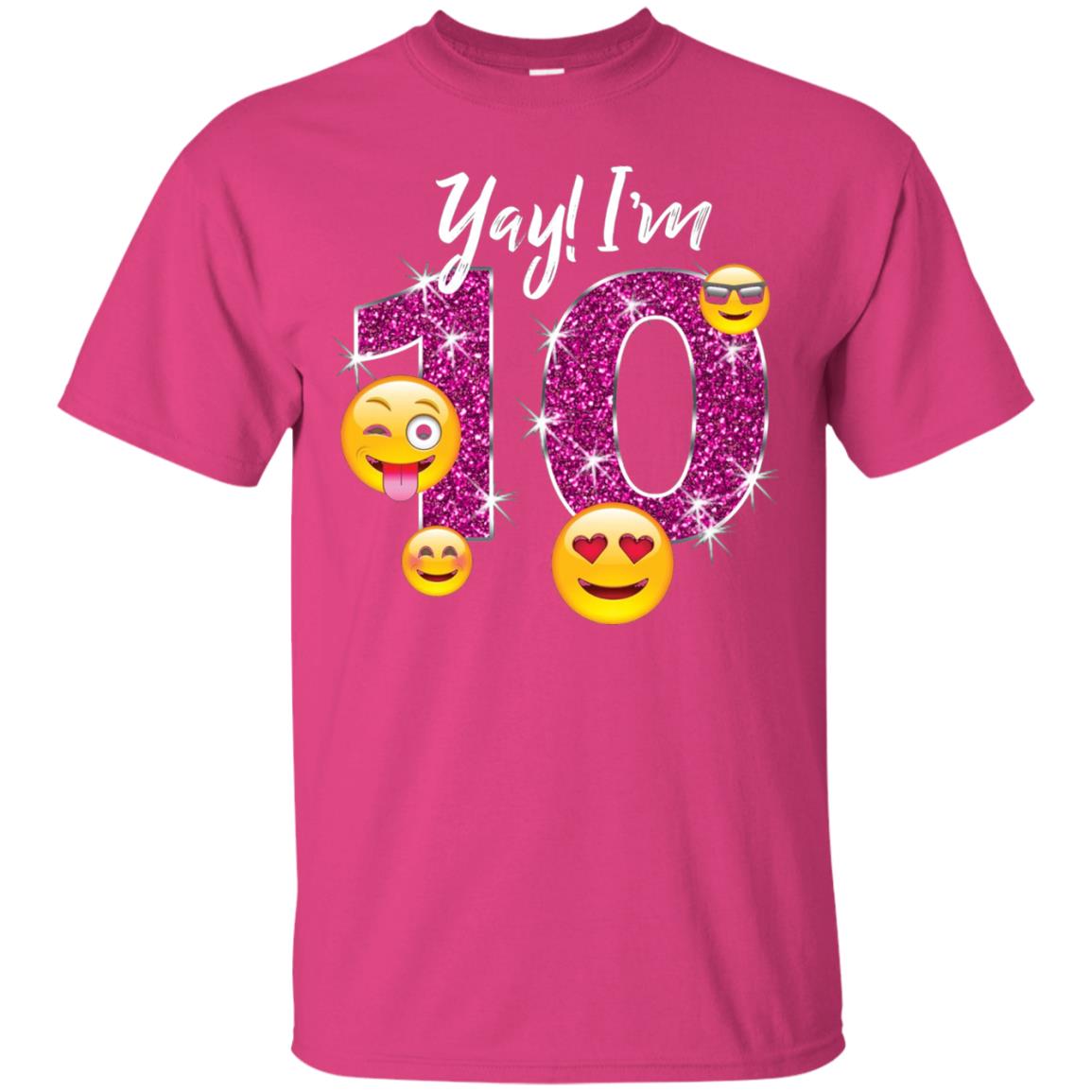 Funny Emoji Birthday 10th Birthday T-shirt Heliconia