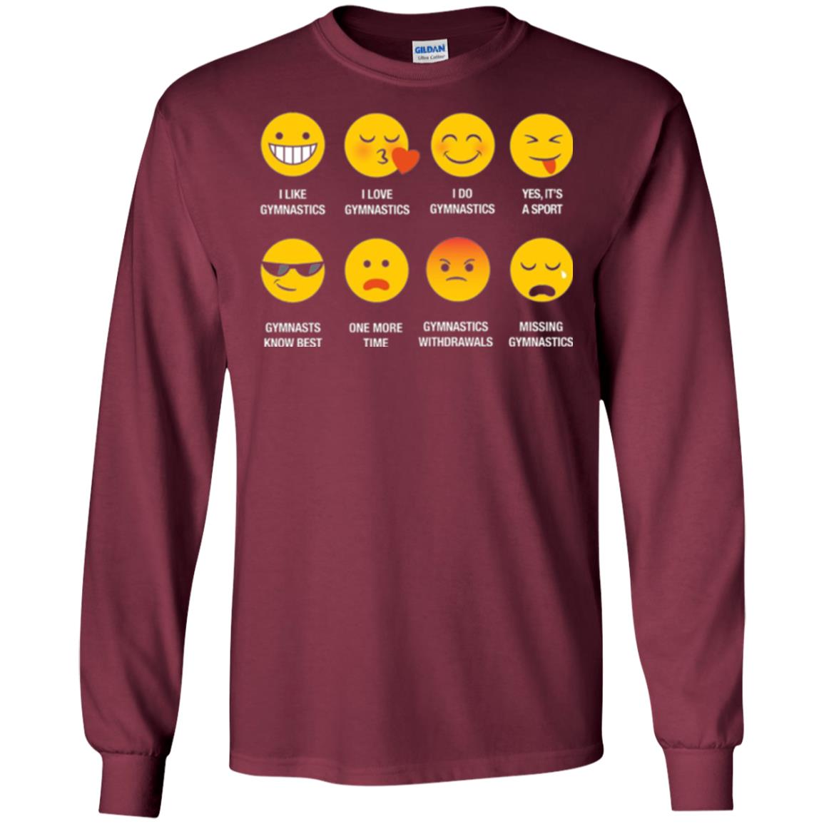 Gymnastic Lovers T-shirt Emoji Maroon