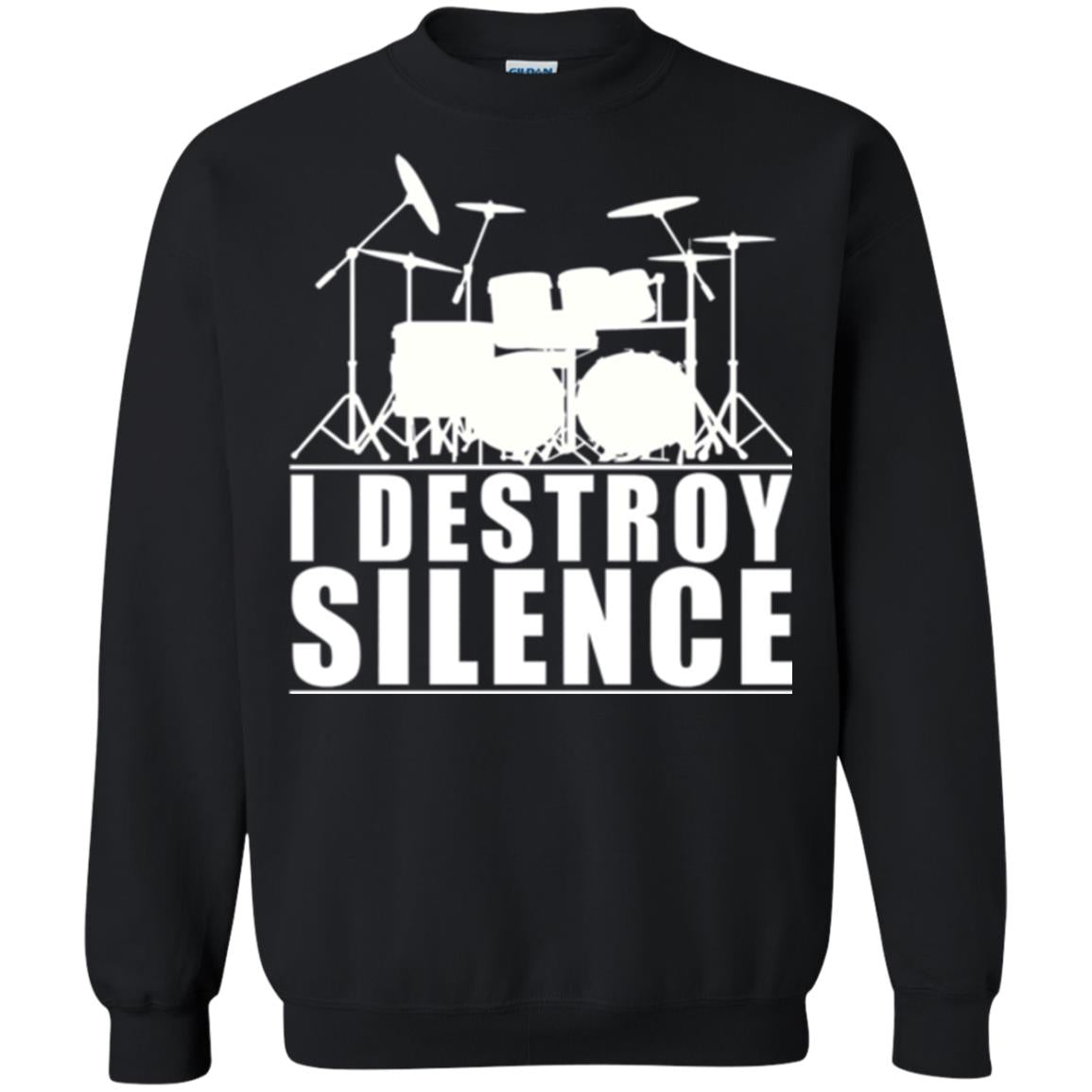 Drums Lover T-shirt I Destroy Silence Black