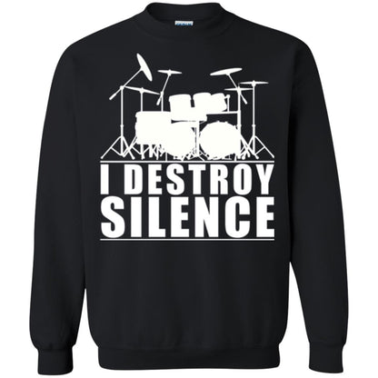 Drums Lover T-shirt I Destroy Silence Black
