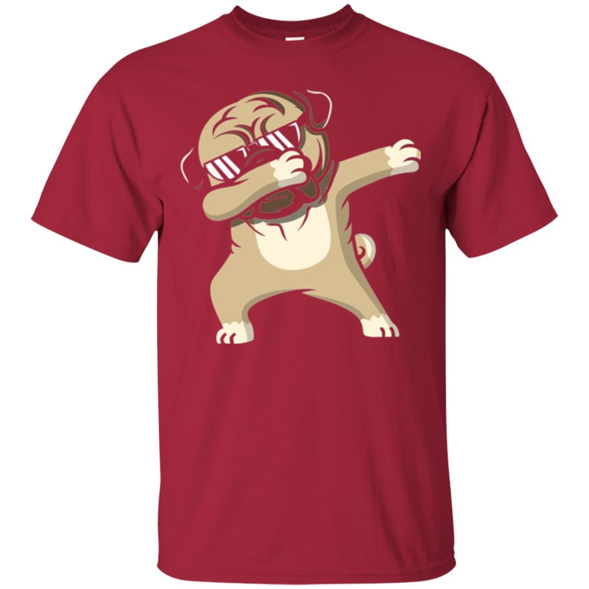 Dog Lover T-shirt Dabbing Pug T-shirt Cardinal