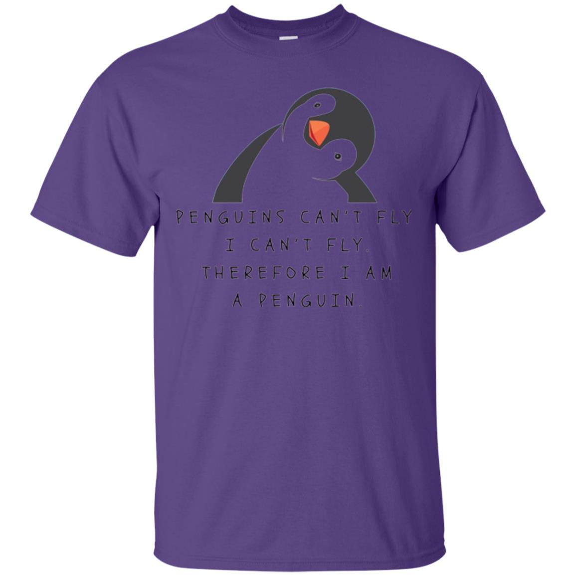 Penguins T-shirt Penguins Can't Fly I Can't Fly Purple