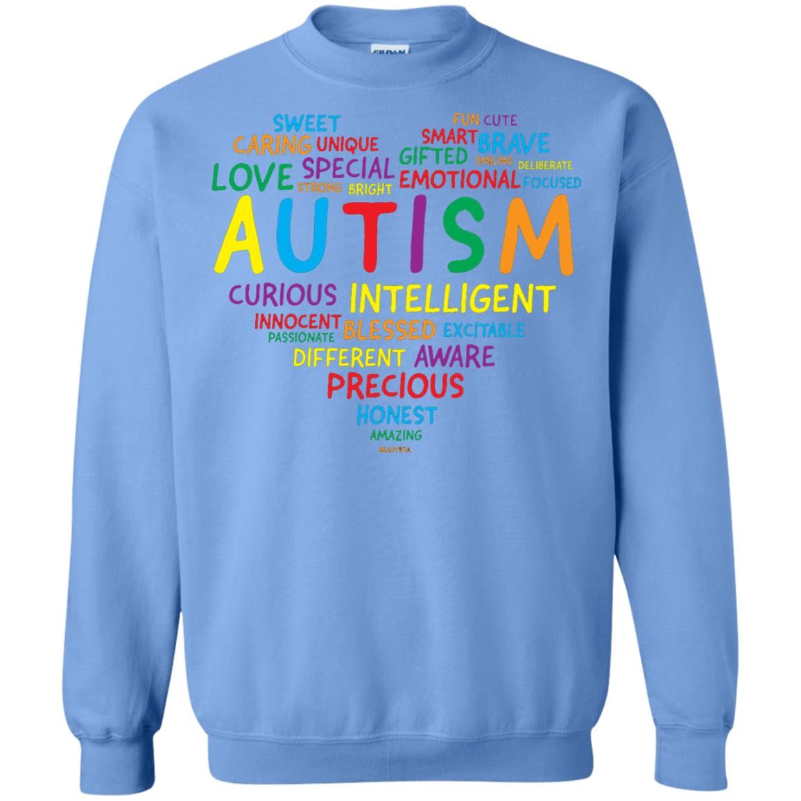 Autism Heart Autism Awareness T-shirt Carolina Blue