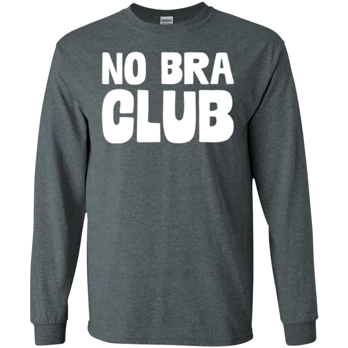 No Bra Club T-shirt Funny Feminist Women No Bra Dark Heather
