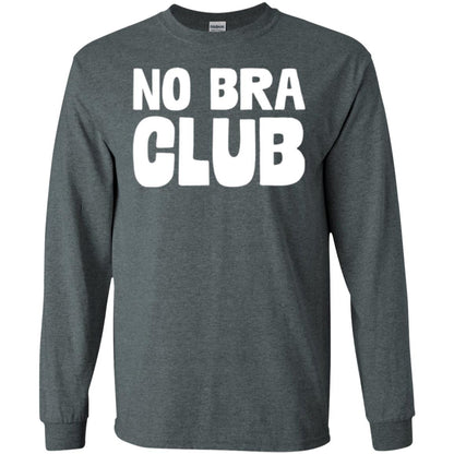 No Bra Club T-shirt Funny Feminist Women No Bra Dark Heather