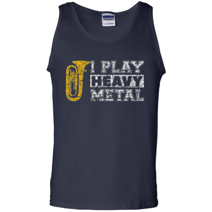 Funny Band Distressed T-shirt I Play Heavy Metal Navy