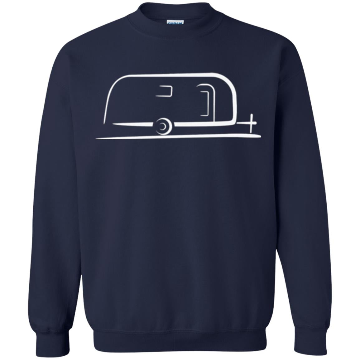 Vintage Airstream Style Streamlined Trailer T-shirt Navy