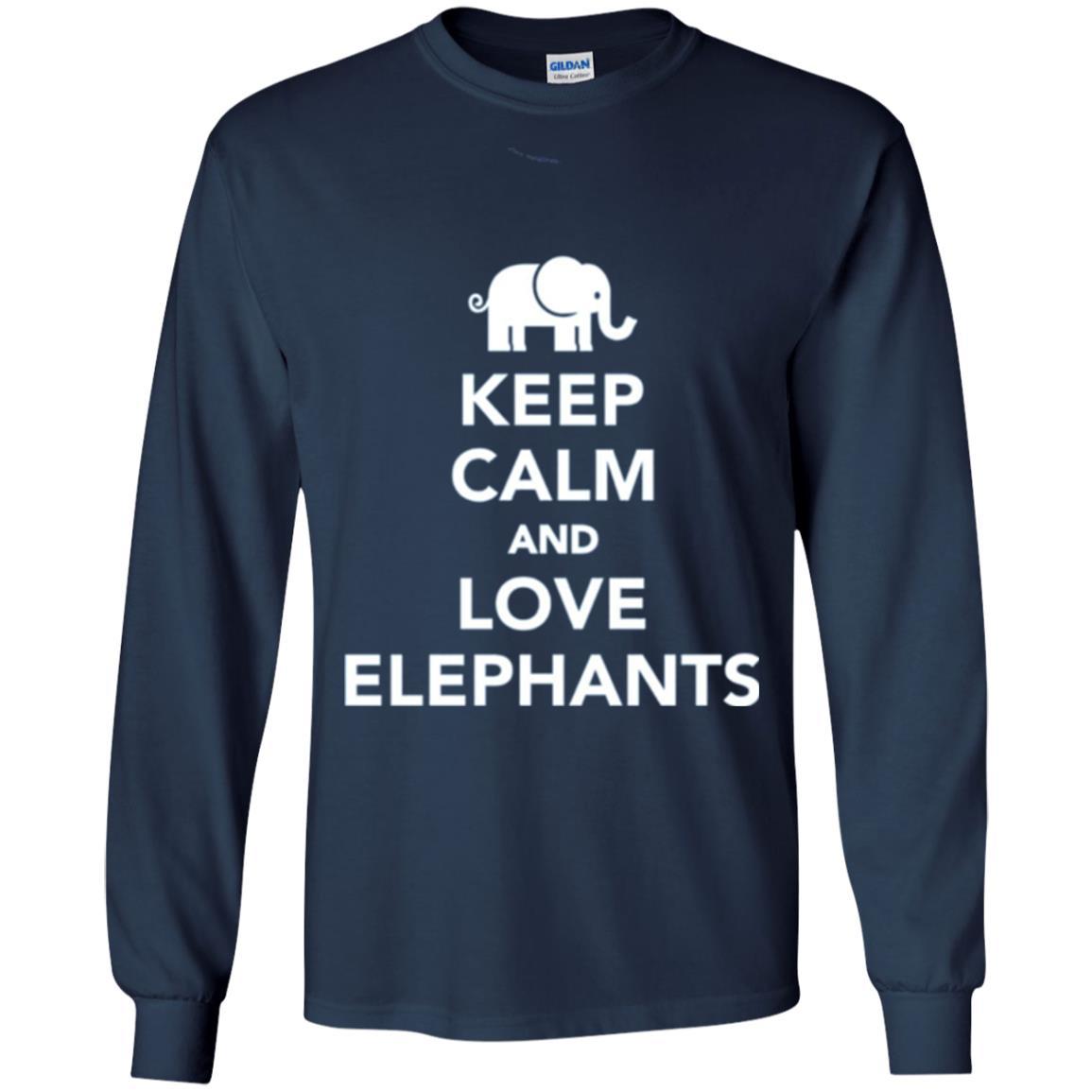 Elephant Lover T-shirt Keep Calm And Love Elephants T-shirt Navy