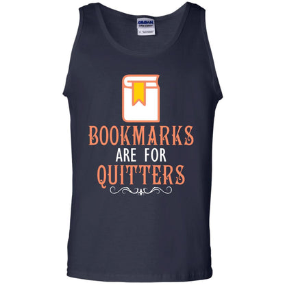 Bookmarks Are For Quitters Book Reader T-shirt Navy