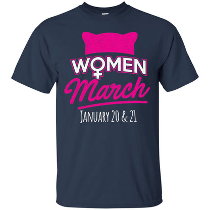 Women's Right T-shirt Women March January 2018 Pussycat Ears Hat Navy
