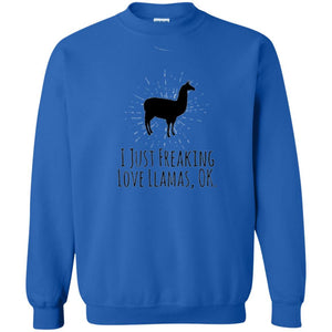 Llama Lover T-shirt I Just Freaking Love Llamas Ok