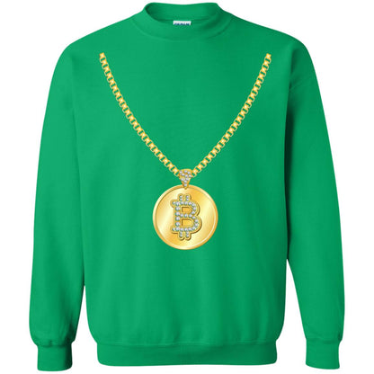 Funny Bitcoin T-shirt Gold Chain Cryptocurrency Necklace Irish Green
