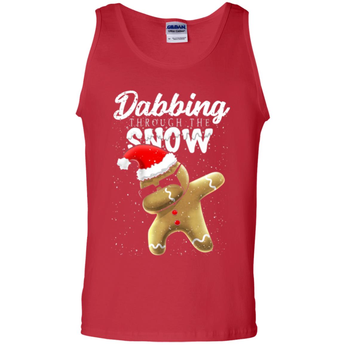Dabbing Gingerbread T-shirt Dabbing Through The Snow Red