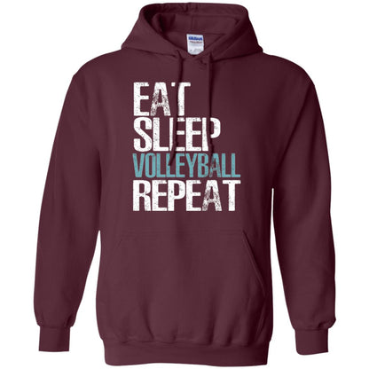 Volleyball T-shirt Eat Sleep Volleyball Repeat Maroon