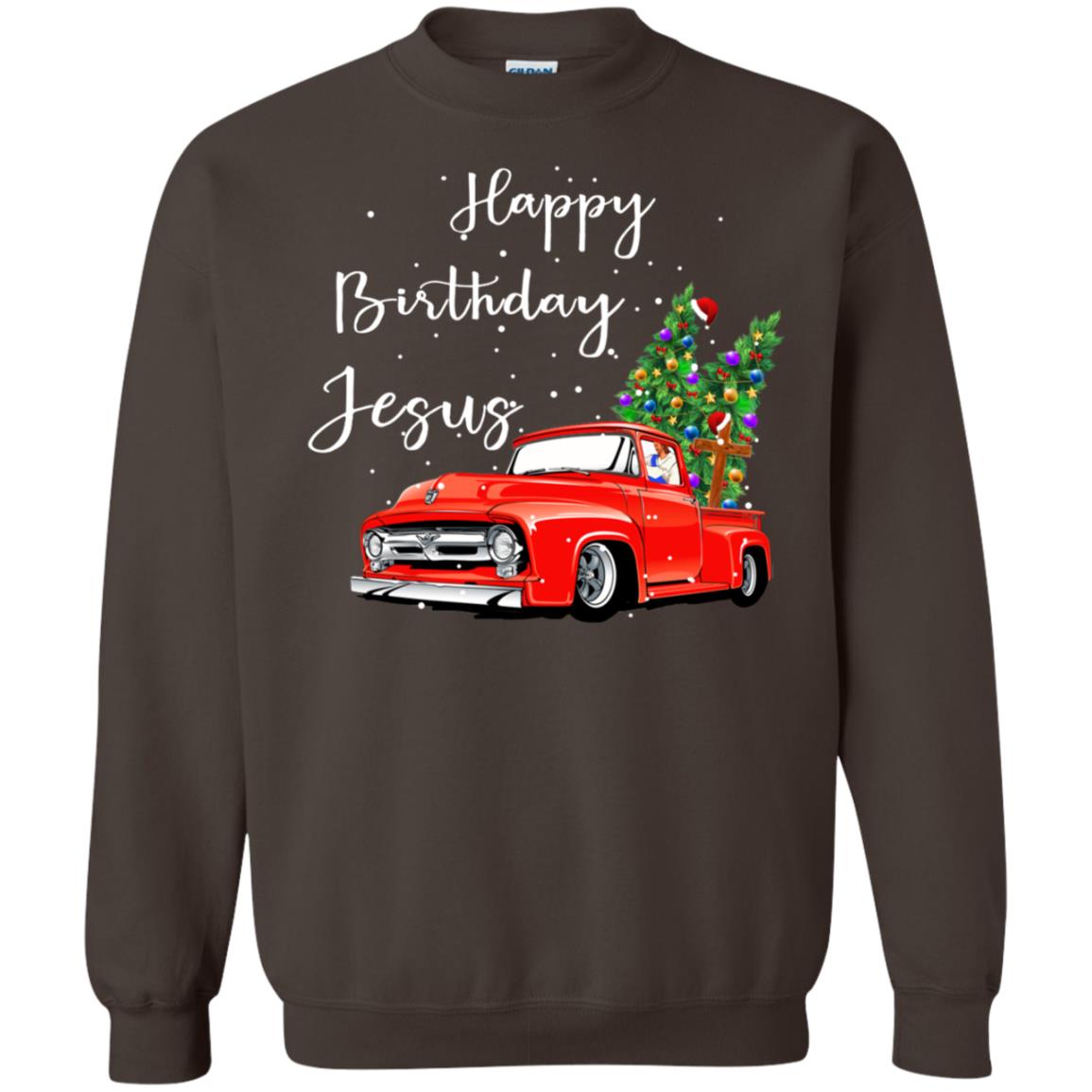 Happy Birthday Jesus Christian Christ X-mas Gift Shirt Dark Chocolate