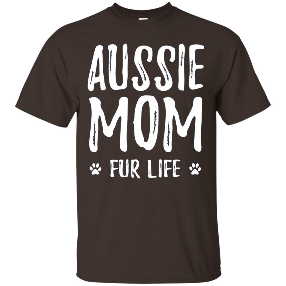 Aussie Mom Fur Life T-shirt Dark Chocolate