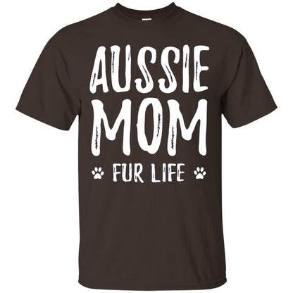 Aussie Mom Fur Life T-shirt Dark Chocolate
