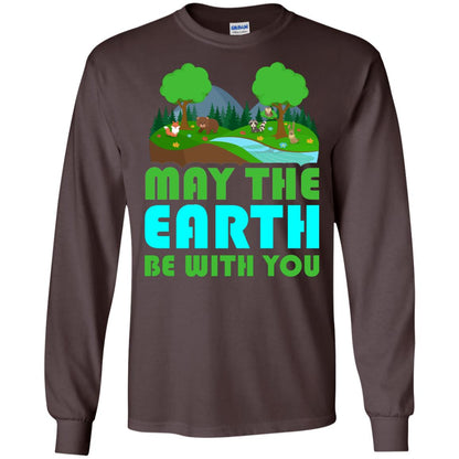 May The Earth Be With You Earth Day T-shirt Dark Chocolate