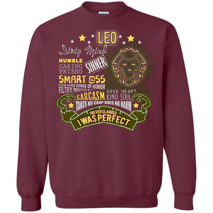 Dirty Mind Humble Caring Friend Filthy Sinner Mouth Good Heart Kind I Never Clamed I Was Perfect Leo Birthday Maroon