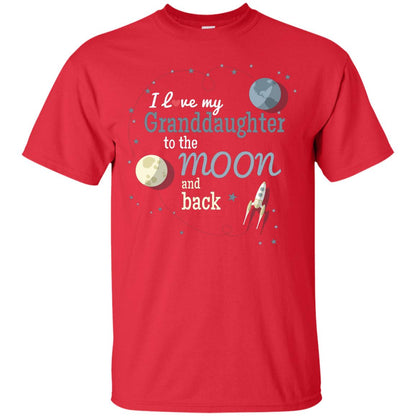 I Love My Granddaughter To The Moon And Back Grandparents Shirt Red