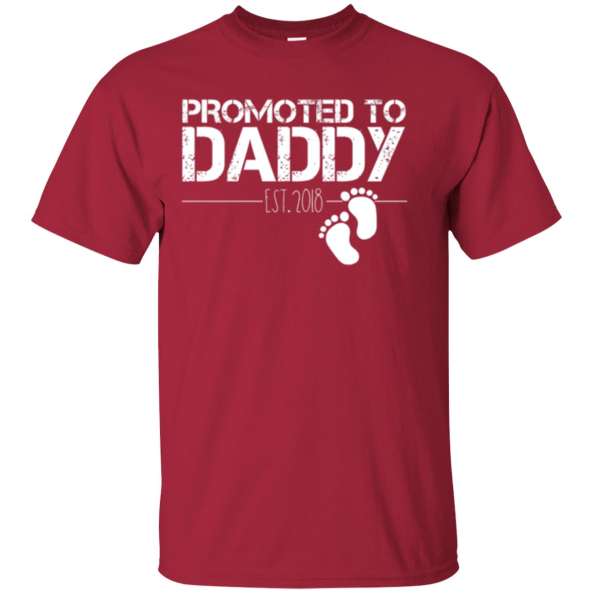 Promoted To Daddy Est 2018 New Daddy T-shirt Cardinal