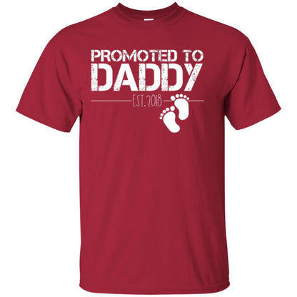Promoted To Daddy Est 2018 New Daddy T-shirt Cardinal