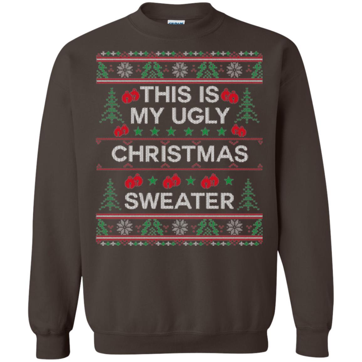 Christmas T-shirt This Is My Ugly Christmas Sweater Dark Chocolate