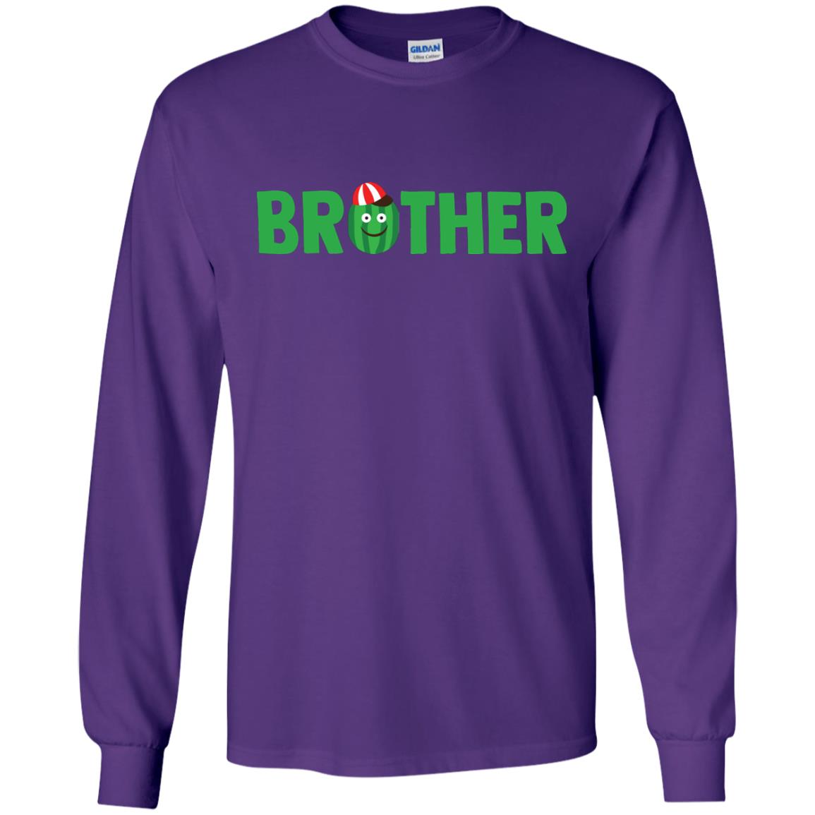 Brother Watermelon Funny Summer Melon Fruit Shirt For Brother Purple
