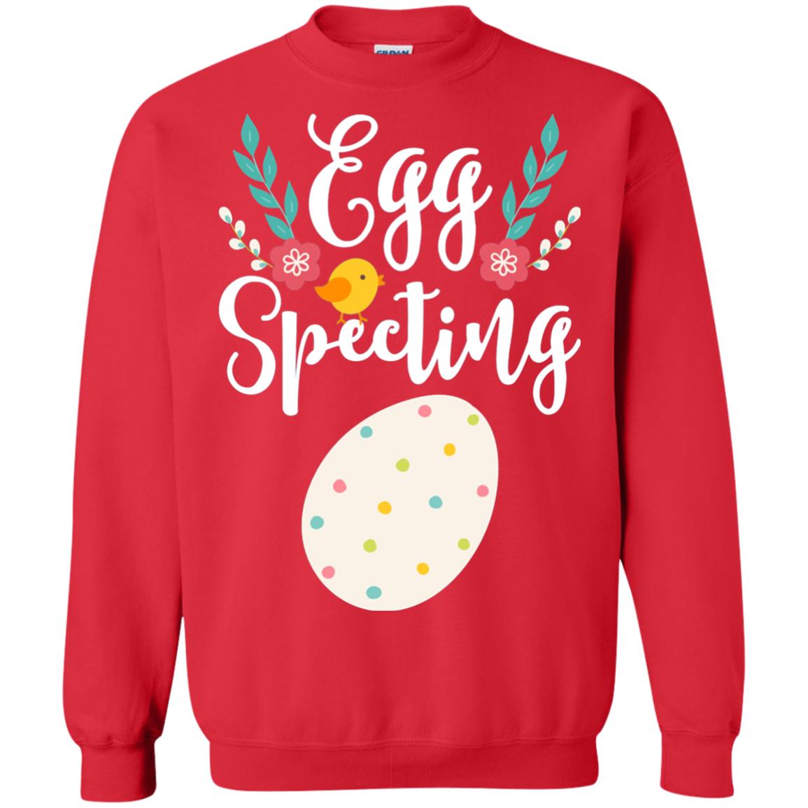 Egg Specting Announcement Pregnant Easter T-shirt Red