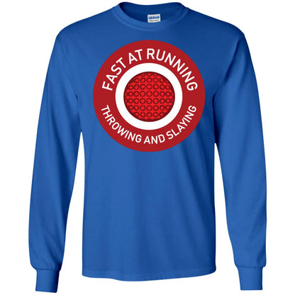Fast At Running Throwing And Slaying Dodgeball Shirts Royal