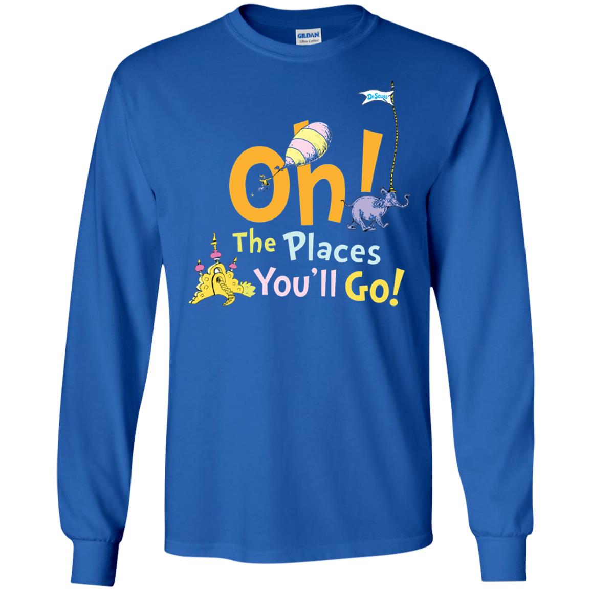 Read Across America Day T-shirt Dr. Seuss Oh The Places You_ll Go Royal