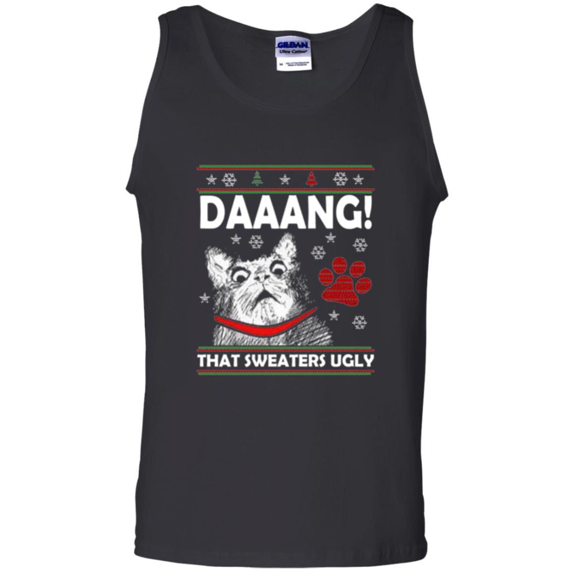 Christmas Cat T-shirt Daaang That Sweaters Ugly Black