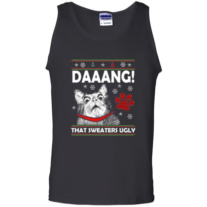 Christmas Cat T-shirt Daaang That Sweaters Ugly Black