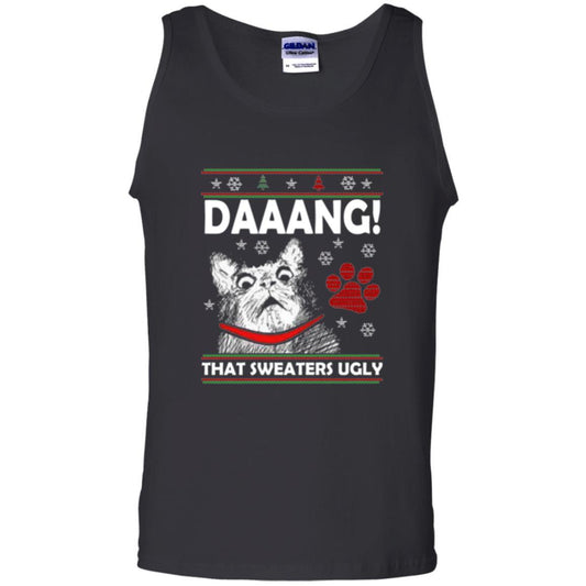 Christmas Cat T-shirt Daaang That Sweaters Ugly Black