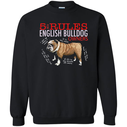 5 Rules For English Bulldog Owners Dog Lover Shirt Black