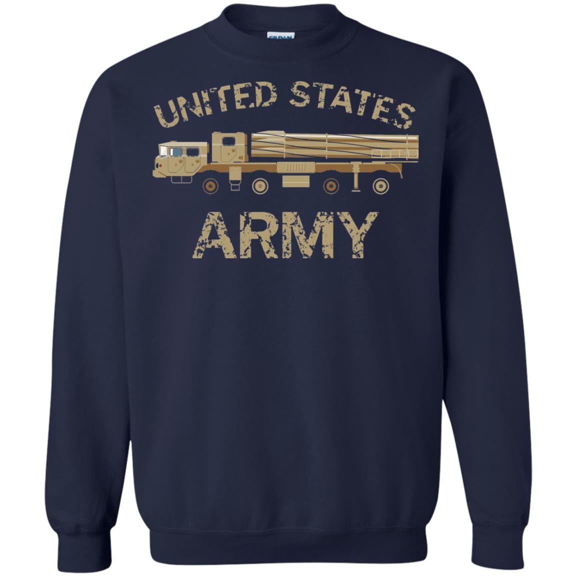 United States Army Missile Truck Vehicle Grunge T-shirt Navy