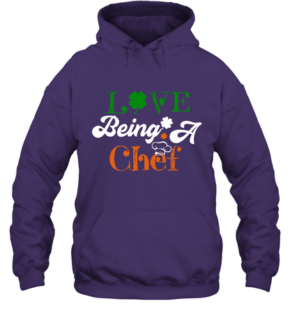 Love Being A Chef Saint Patricks Day Shirt Hoodie Purple