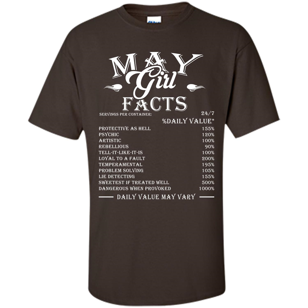 May Girl Facts T-shirt Dark Chocolate