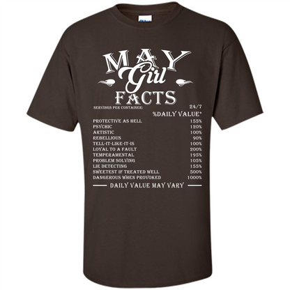 May Girl Facts T-shirt Dark Chocolate