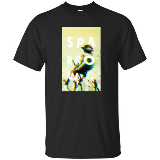 Glitched Sparrow T-shirt Black
