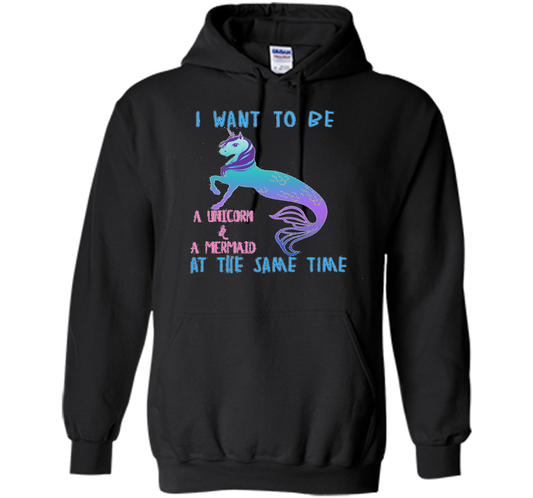 Cute Unicorn Mermaid Mermicorn T-shirt For Girls Black