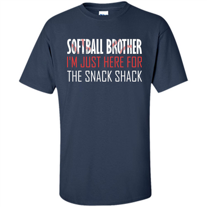Softball Brother T-shirt I'm Just Here For The Snack Shack Navy
