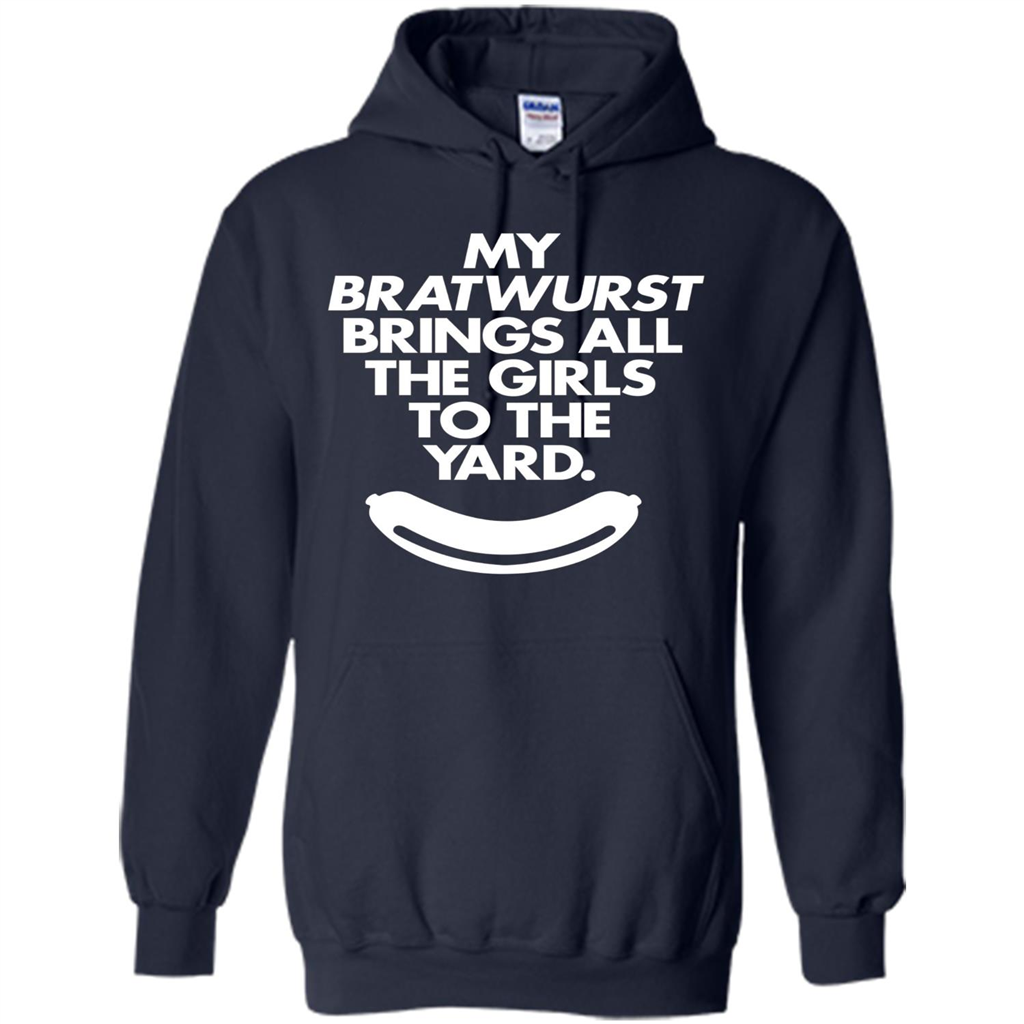 Oktoberfest T-shirt Funny My Bratwurst Sausage Shirt Navy