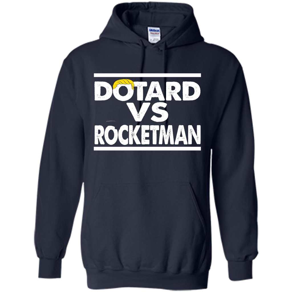 Funny American President T-shirt Dotard Vs Rocketman T-shirt Navy