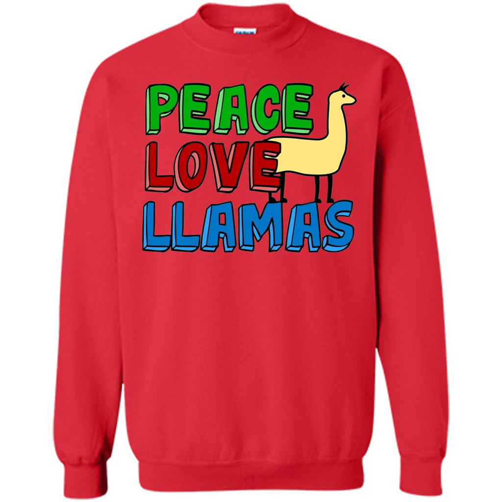 Peace Love Llamas T-shirt Red